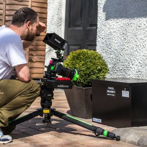 A picture of the professional photographer taking photos of iParcelBox to be used in promotional videos and on the website