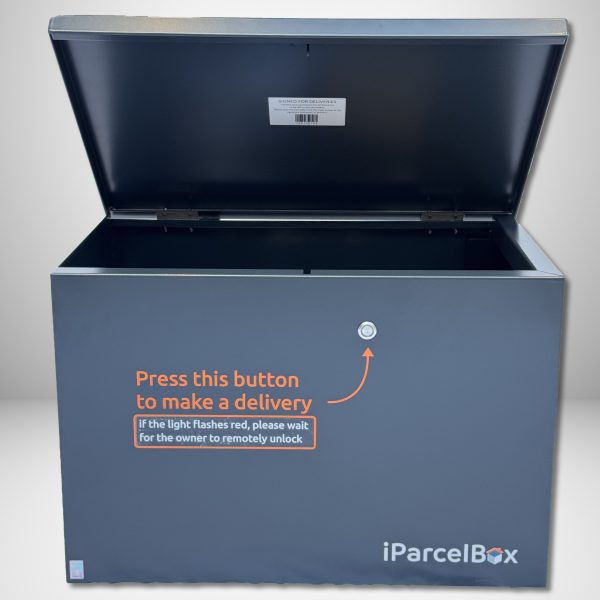 iParcelBox large parcel delivery box is the award-winning smart parcel drop box that you monitor and control with your smartphone